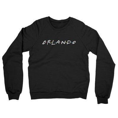 Orlando Friends Midweight French Terry Crewneck Sweatshirt-Black-Allegiant Goods Co. Vintage Sports Apparel