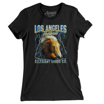 Los Angeles Football Throwback Mascot - Horse Women's T-Shirt-Allegiant Goods Co. Vintage Sports Apparel