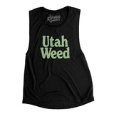 Utah Weed Women's Flowey Scoopneck Muscle Tank-Black-Allegiant Goods Co. Vintage Sports Apparel