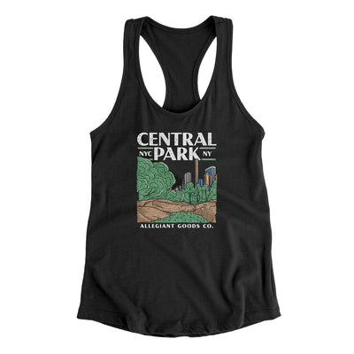 Central Park Women's Racerback Tank-Black-Allegiant Goods Co. Vintage Sports Apparel