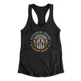 Ketchum Idaho Retro Badge Women's Racerback Tank-Black-Allegiant Goods Co. Vintage Sports Apparel