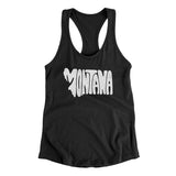 Montana State Shape Text Women's Racerback Tank-Black-Allegiant Goods Co. Vintage Sports Apparel
