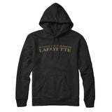 Actually It's Pronounced Lafayette Hoodie-Black-Allegiant Goods Co. Vintage Sports Apparel