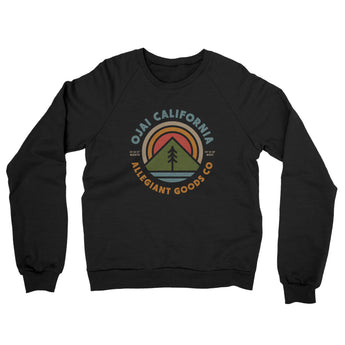 Ojai California Retro Badge Midweight French Terry Crewneck Sweatshirt-Allegiant Goods Co. Vintage Sports Apparel