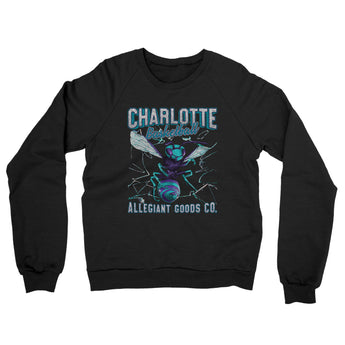 Charlotte Basketball Throwback Mascot Midweight French Terry Crewneck Sweatshirt-Allegiant Goods Co. Vintage Sports Apparel