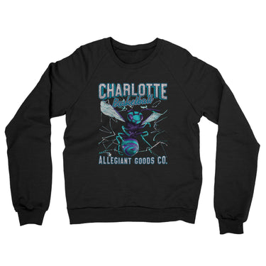 Charlotte Basketball Throwback Mascot Midweight French Terry Crewneck Sweatshirt-Allegiant Goods Co. Vintage Sports Apparel