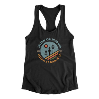 Julian California Retro Badge Women's Racerback Tank-Black-Allegiant Goods Co. Vintage Sports Apparel
