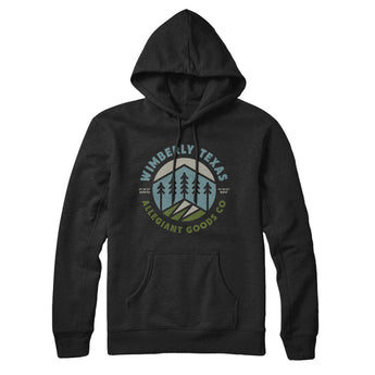 Wimberly Texas Retro Badge Hoodie-Black-Allegiant Goods Co. Vintage Sports Apparel