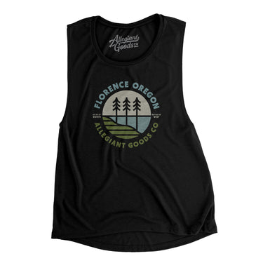 Florence Oregon Retro Badge Women's Flowey Scoopneck Muscle Tank-Allegiant Goods Co. Vintage Sports Apparel