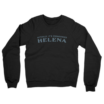 Actually It's Pronounced Helena Midweight French Terry Crewneck Sweatshirt-Black-Allegiant Goods Co. Vintage Sports Apparel