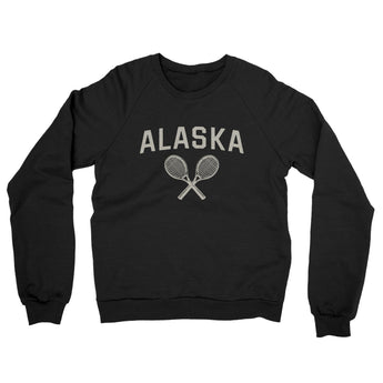 Alaska Tennis Midweight French Terry Crewneck Sweatshirt-Black-Allegiant Goods Co. Vintage Sports Apparel