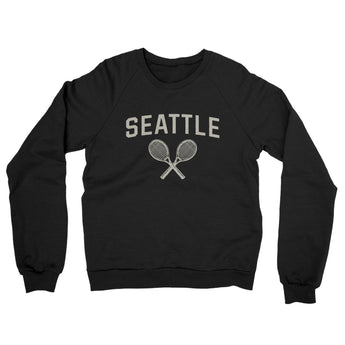Seattle Tennis Midweight French Terry Crewneck Sweatshirt-Black-Allegiant Goods Co. Vintage Sports Apparel