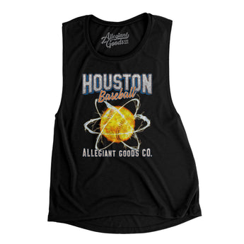 Houston Baseball Throwback Mascot Women's Flowey Scoopneck Muscle Tank-Allegiant Goods Co. Vintage Sports Apparel