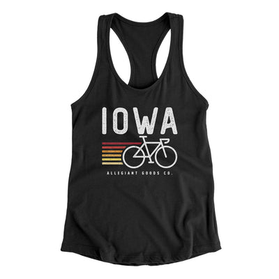 Iowa Cycling Women's Racerback Tank-Black-Allegiant Goods Co. Vintage Sports Apparel