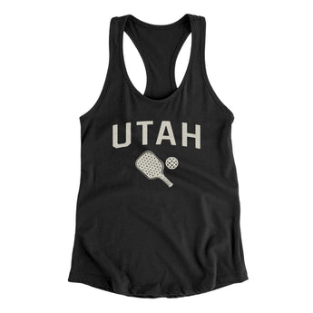 Utah Pickleball Women's Racerback Tank-Black-Allegiant Goods Co. Vintage Sports Apparel