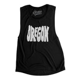 Oregon State Shape Text Women's Flowey Scoopneck Muscle Tank-Black-Allegiant Goods Co. Vintage Sports Apparel