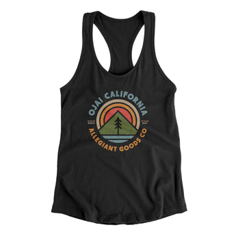 Ojai California Retro Badge Women's Racerback Tank-Allegiant Goods Co. Vintage Sports Apparel