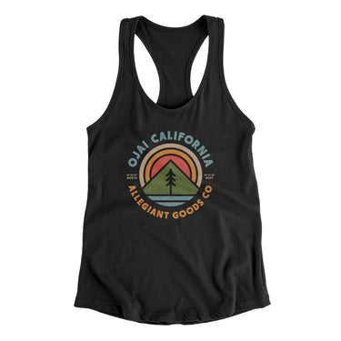 Ojai California Retro Badge Women's Racerback Tank-Allegiant Goods Co. Vintage Sports Apparel