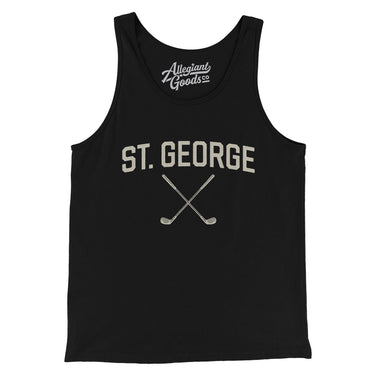 St. George Golf Men/Unisex Tank Top-Black-Allegiant Goods Co. Vintage Sports Apparel