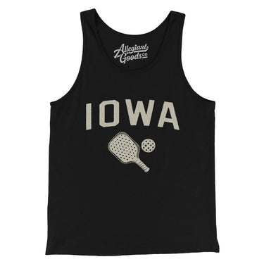 Iowa Pickleball Men/Unisex Tank Top-Black-Allegiant Goods Co. Vintage Sports Apparel