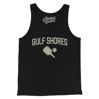 Gulf Shores Pickleball Men/Unisex Tank Top-Black-Allegiant Goods Co. Vintage Sports Apparel