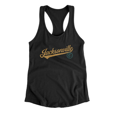 Jacksonville Vintage Script Women's Racerback Tank-Allegiant Goods Co. Vintage Sports Apparel