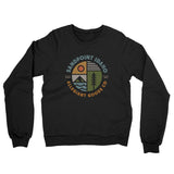 Sandpoint Idaho Retro Badge Midweight French Terry Crewneck Sweatshirt-Black-Allegiant Goods Co. Vintage Sports Apparel