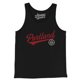 Portland Vintage Script Men/Unisex Tank Top-Allegiant Goods Co. Vintage Sports Apparel