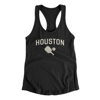 Houston Pickleball Women's Racerback Tank-Black-Allegiant Goods Co. Vintage Sports Apparel