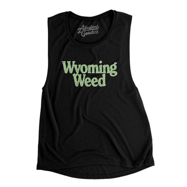 Wyoming Weed Women's Flowey Scoopneck Muscle Tank-Black-Allegiant Goods Co. Vintage Sports Apparel