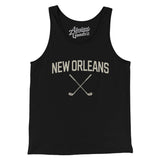 New Orleans Golf Men/Unisex Tank Top-Black-Allegiant Goods Co. Vintage Sports Apparel