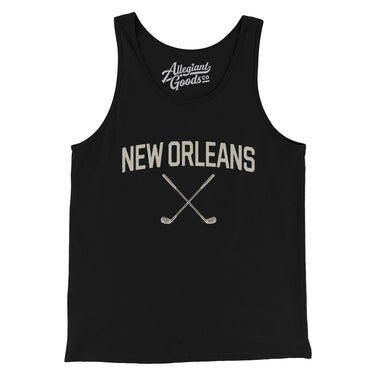 New Orleans Golf Men/Unisex Tank Top-Black-Allegiant Goods Co. Vintage Sports Apparel