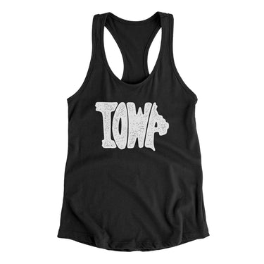 Iowa State Shape Text Women's Racerback Tank-Allegiant Goods Co. Vintage Sports Apparel