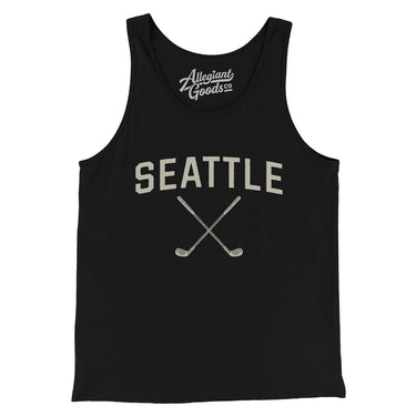 Seattle Golf Men/Unisex Tank Top-Black-Allegiant Goods Co. Vintage Sports Apparel