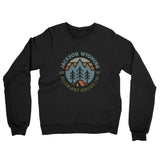 Jackson Wyoming Retro Badge Midweight French Terry Crewneck Sweatshirt-Black-Allegiant Goods Co. Vintage Sports Apparel