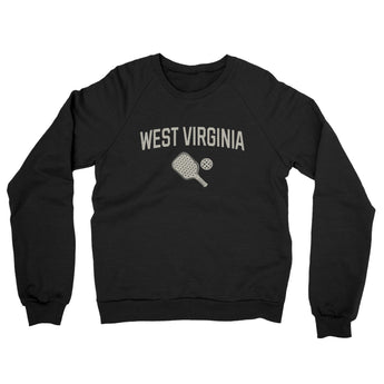West Virginia Pickleball Midweight French Terry Crewneck Sweatshirt-Black-Allegiant Goods Co. Vintage Sports Apparel