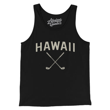 Hawaii Golf Men/Unisex Tank Top-Black-Allegiant Goods Co. Vintage Sports Apparel