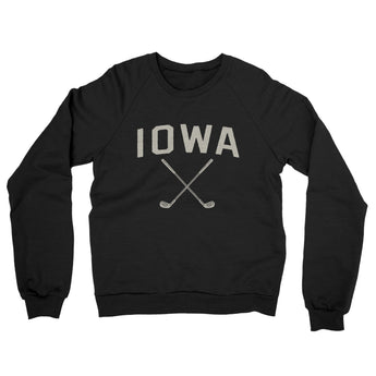 Iowa Golf Midweight French Terry Crewneck Sweatshirt-Black-Allegiant Goods Co. Vintage Sports Apparel