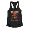 St Louis Baseball Throwback Mascot Women's Racerback Tank-Black-Allegiant Goods Co. Vintage Sports Apparel