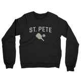 St. Pete Pickleball Midweight French Terry Crewneck Sweatshirt-Black-Allegiant Goods Co. Vintage Sports Apparel