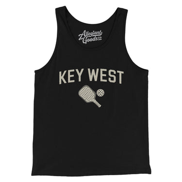 Key West Pickleball Men/Unisex Tank Top-Black-Allegiant Goods Co. Vintage Sports Apparel