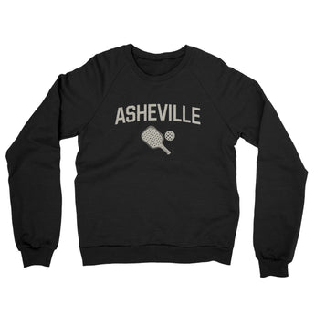 Asheville Pickleball Midweight French Terry Crewneck Sweatshirt-Black-Allegiant Goods Co. Vintage Sports Apparel
