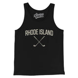 Rhode Island Golf Men/Unisex Tank Top-Black-Allegiant Goods Co. Vintage Sports Apparel