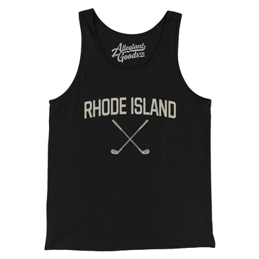 Rhode Island Golf Men/Unisex Tank Top-Black-Allegiant Goods Co. Vintage Sports Apparel