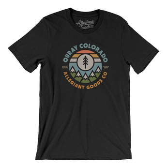 Ouray Colorado Retro Badge Men/Unisex T-Shirt-Black-Allegiant Goods Co. Vintage Sports Apparel