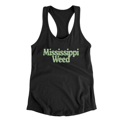 Mississippi Weed Women's Racerback Tank-Black-Allegiant Goods Co. Vintage Sports Apparel
