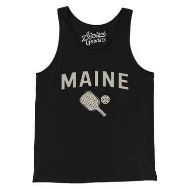 Maine Pickleball Men/Unisex Tank Top-Black-Allegiant Goods Co. Vintage Sports Apparel
