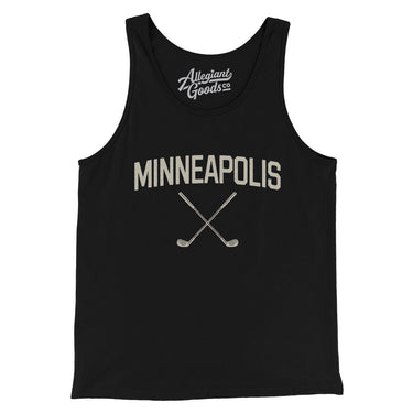 Minneapolis Golf Men/Unisex Tank Top-Black-Allegiant Goods Co. Vintage Sports Apparel