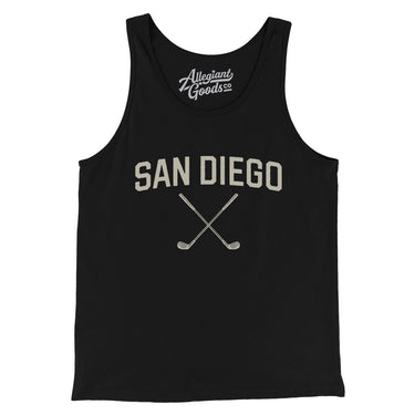 San Diego Golf Men/Unisex Tank Top-Black-Allegiant Goods Co. Vintage Sports Apparel