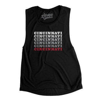 Cincinnati Repeat Women's Flowey Scoopneck Muscle Tank-Allegiant Goods Co. Vintage Sports Apparel